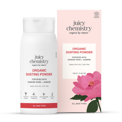 Juicy Chemistry Organic Dusting Powder Fortified With Damask Rose & Jasmine