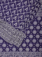 Dark Blue Cut Work Tussar Cotton Handloom Saree with All Over Jamdani Style Design - Global Threads