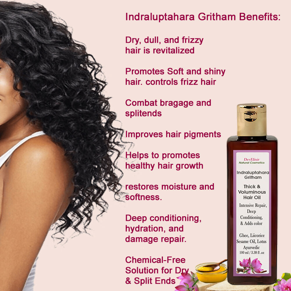 DevElixir Ayurvedic Hair Oil For Thick, Voluminous Hair