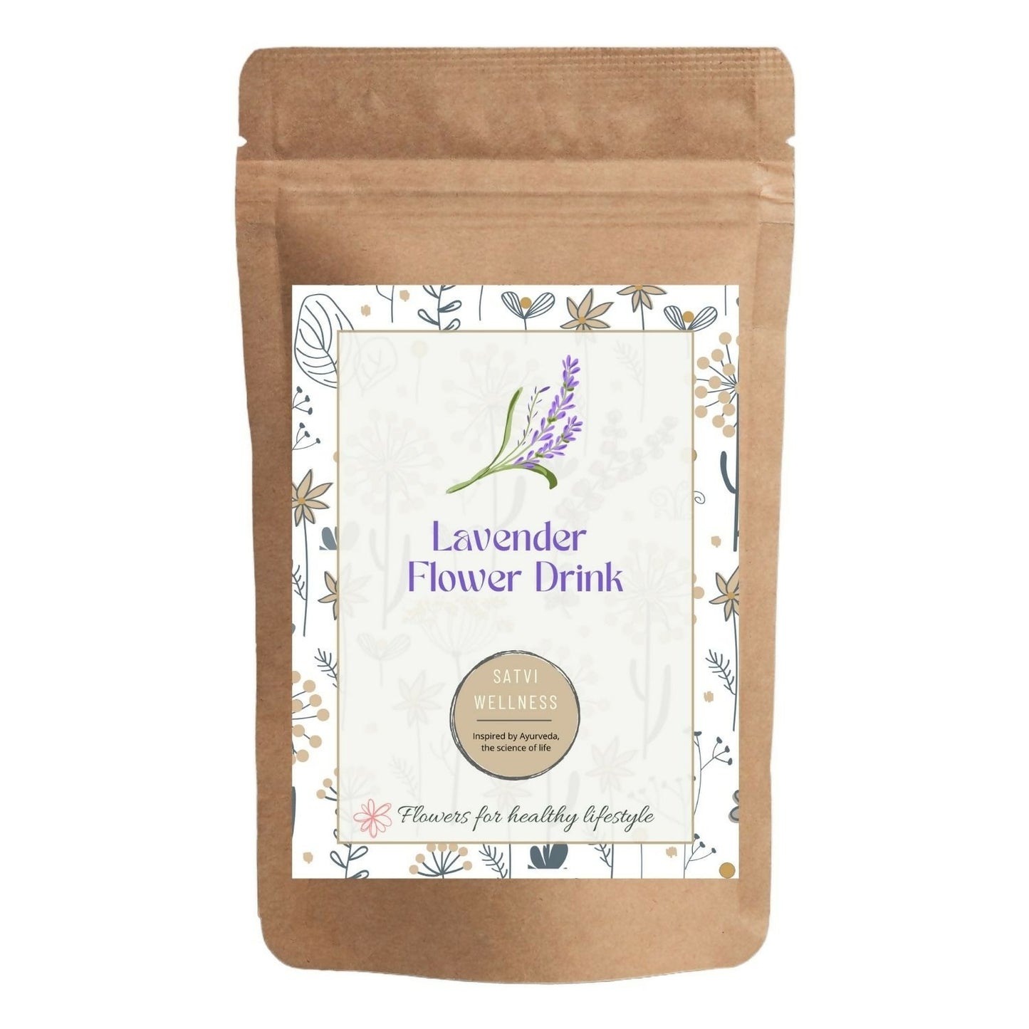 Satvi Wellness Lavender flower Tea | Lavender tea | Lavender flower drink mix  | Herbal Tea