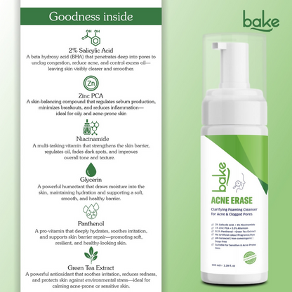 Bake Acne Erase Foaming Face Wash