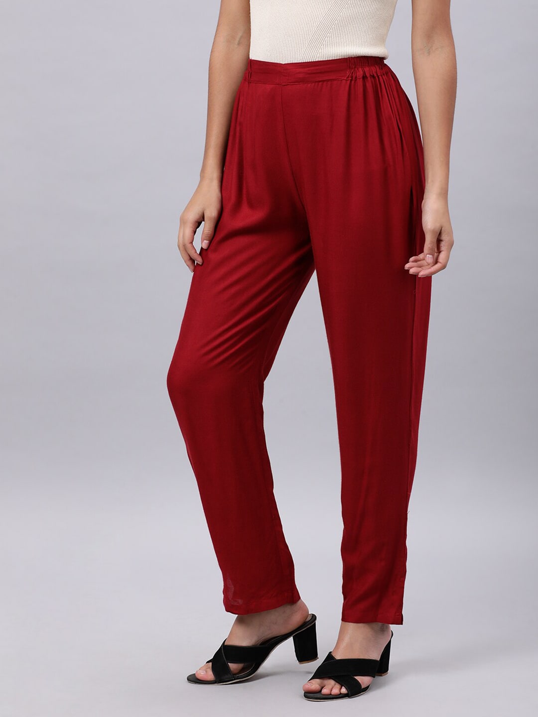 Souchii Women Maroon Liva Ethnic Palazzos