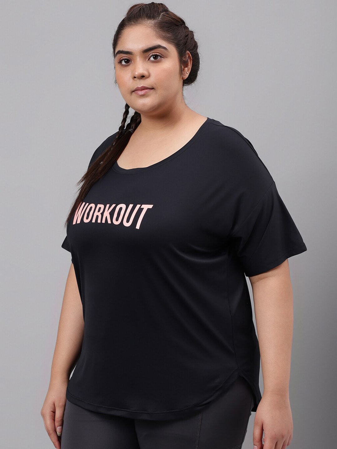 MKH Plus Size Typography Printed Dri-FIT T-shirt