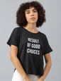 MKH Women Typography Printed Dri-FIT Sports T-shirt