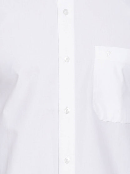 Ramraj Cotton Mens Half Sleeve Formal Poly Cotton White Shirt