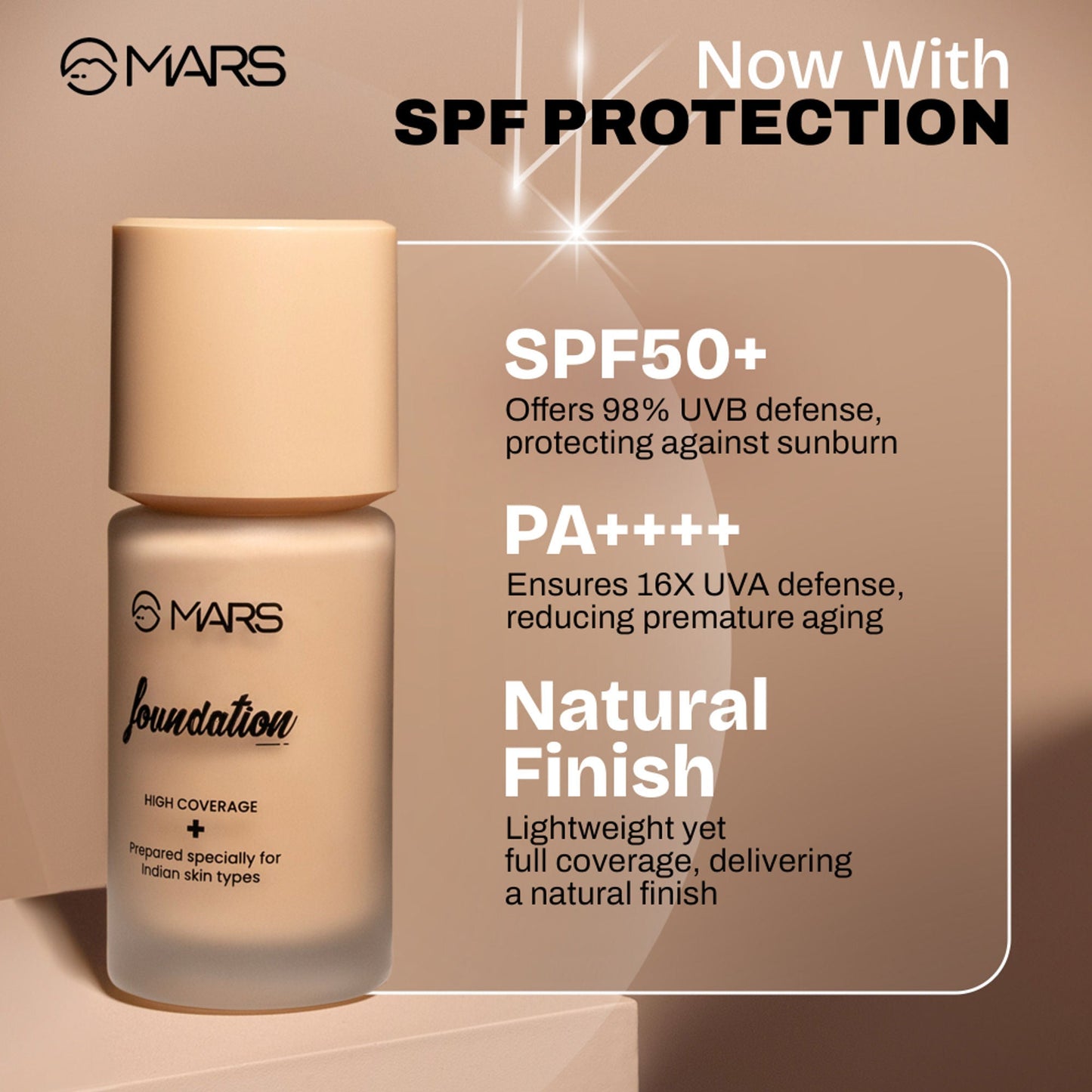 MARS Cosmetics SPF50 PA++++ High Coverage Liquid Foundation - 3