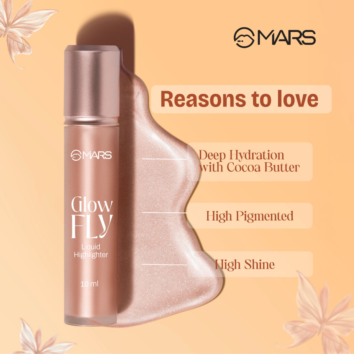 MARS Cosmetics Glow Fly Liquid Highlighter - 02-Winged Champagne
