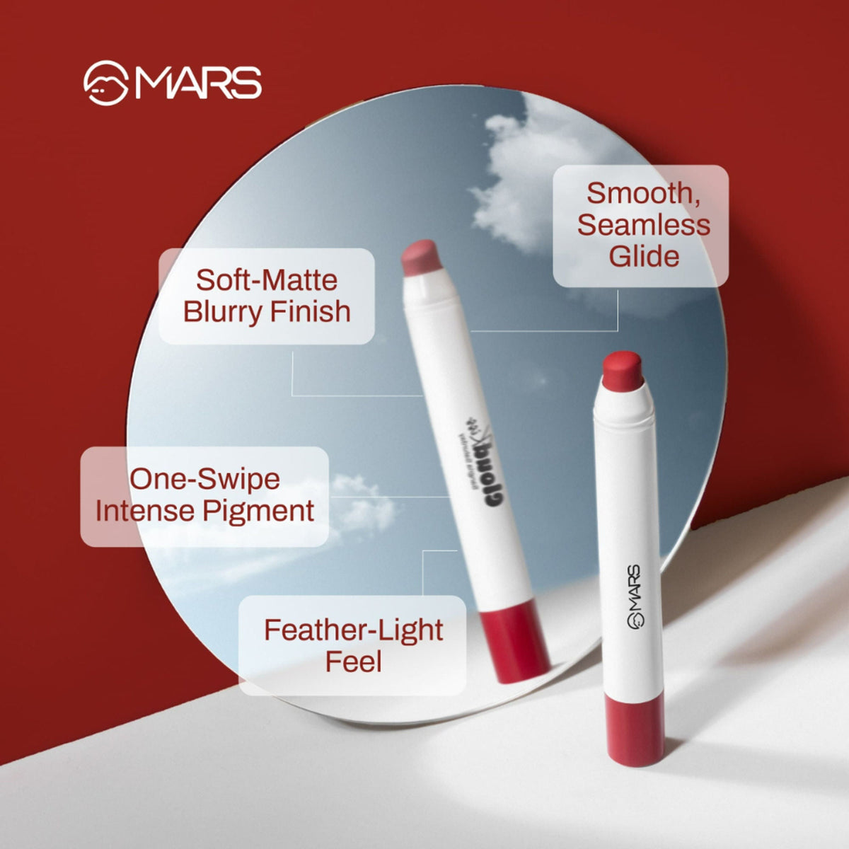 MARS Cosmetics Cloud Kiss Soft - Matte Lip Crayon - 08 Peach Skies