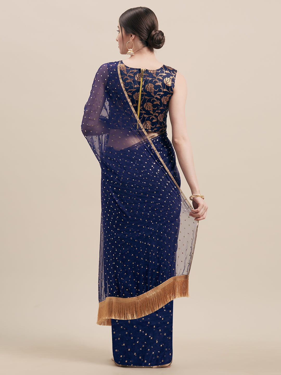 Tikhi Imli Blue Embellished Saree