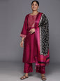 Sztori Plus Size Yoke Design Regular Patchwork Kurta With Trousers & Dupatta