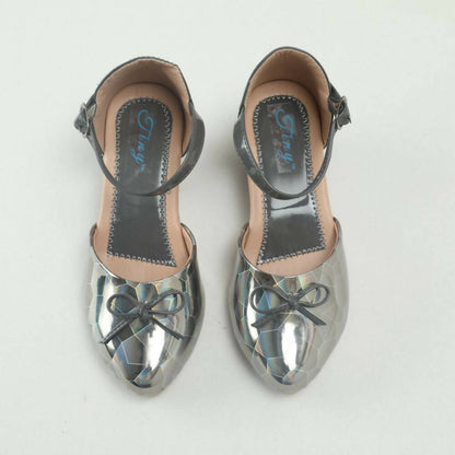 Tiny Bugs Girls Party Wear Ballerinas Heels - Dark Grey