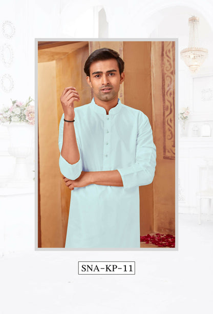 Joban Fashion Light Blue Art Silk Kurta Pyjama