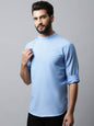 Even Apparels sky Blue Color Pure Cotton Men's Kurta With Side Placket (MMS503)