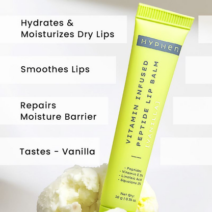 Hyphen By Kriti Sanon Vitamin Infused Peptide Lip Balm - Peach For Dry & Chapped Lips, Hydrating & Moisturizing Balm