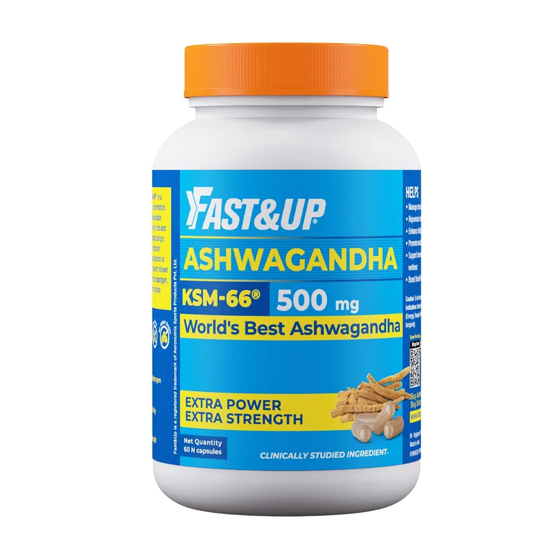 Fast&Up Ashwagandha KSM-66 600mg Capsules - Unflavored