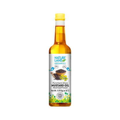 Nature Land Organics Mustard Oil Wood Cold Pressed