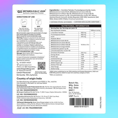 The Good Bug Metabolically Lean Probiotic For Weight Management Supercharged Edition