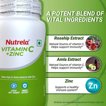 Patanjali Nutrela Natural Vitamin C Plus Zinc Tablets