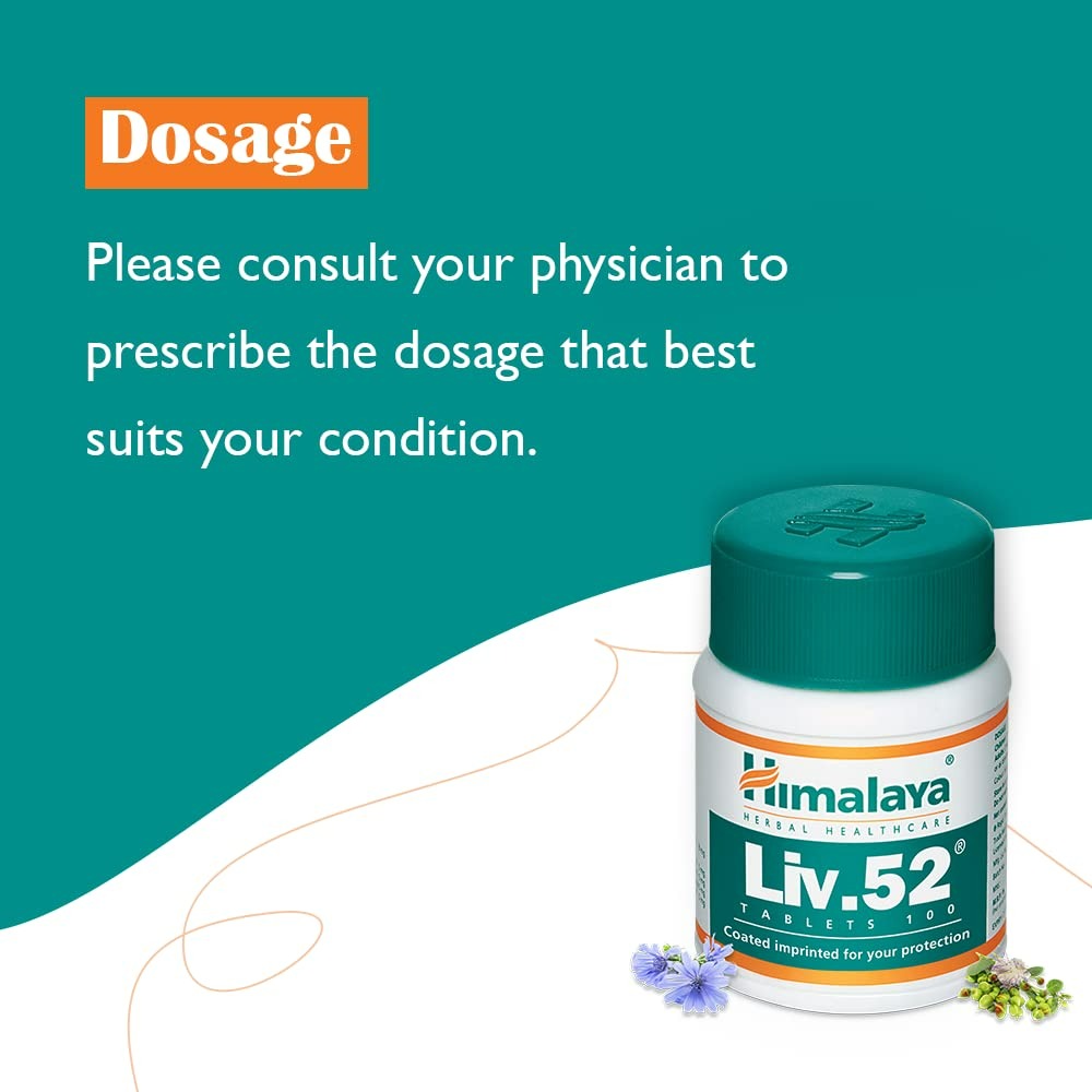 Himalaya Liv.52 Herbal Dietary Supplement Tablets - 100 Counts - Pack of 1