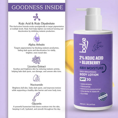 Bake 2% Kojic Acid Body Lotion SPF 30
