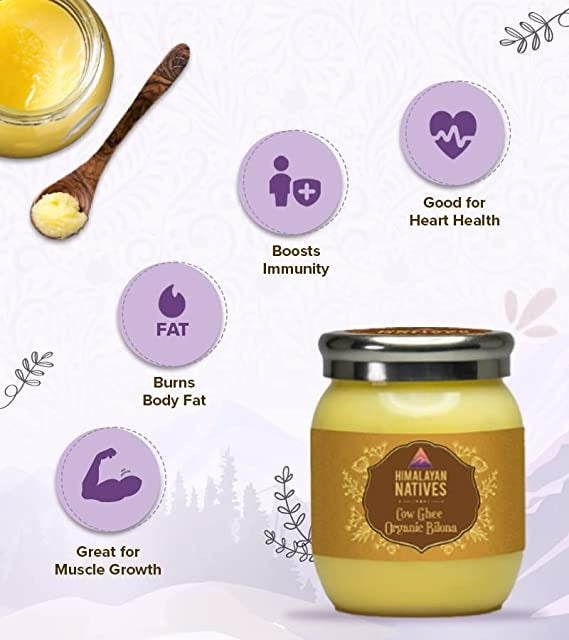 Himalayan Natives Organic Cow Bilona Ghee | Made From Grass Fed Cow's Milk | Organic Ghee