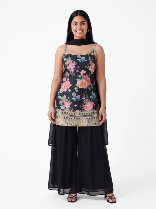 Black sharara set