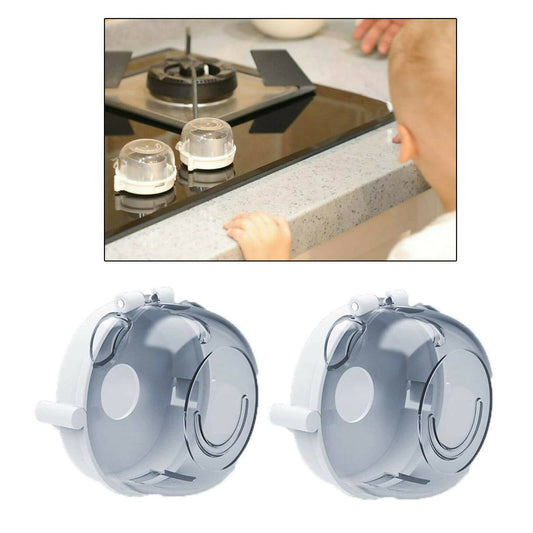 Safe-O-Kid Gas Stove Knobs Transparent Guards for Indoor Baby Safety Set of 4 Pcs