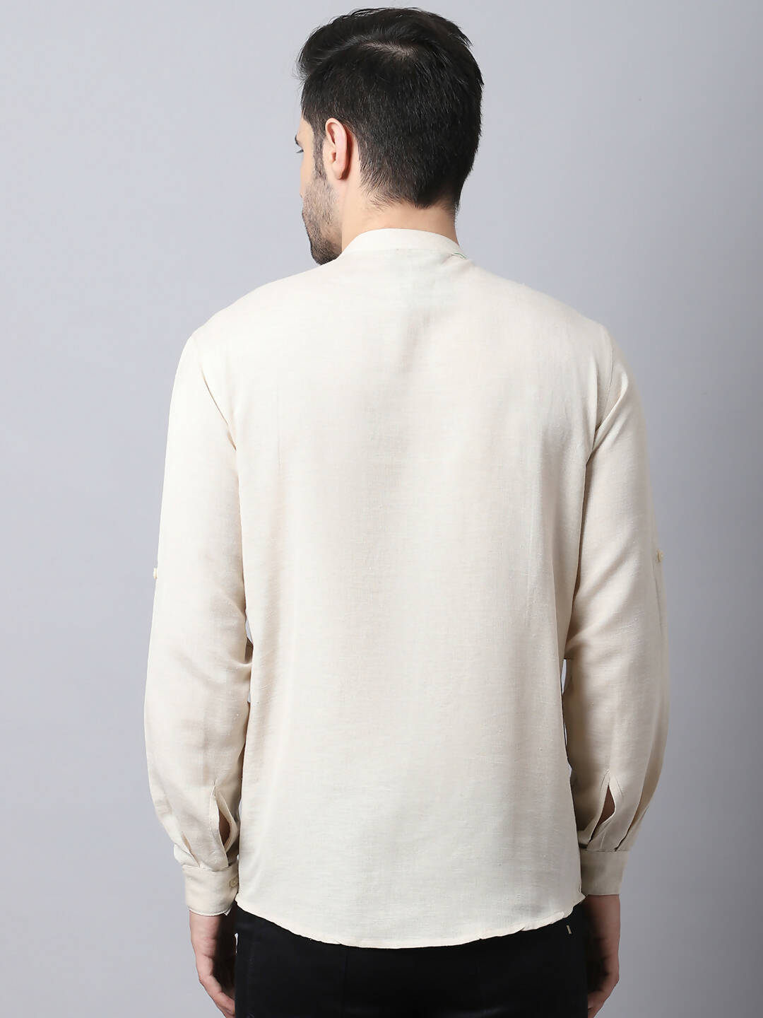 Even Apparels Cream Pure Cotton Men's Kurta With Side Placket