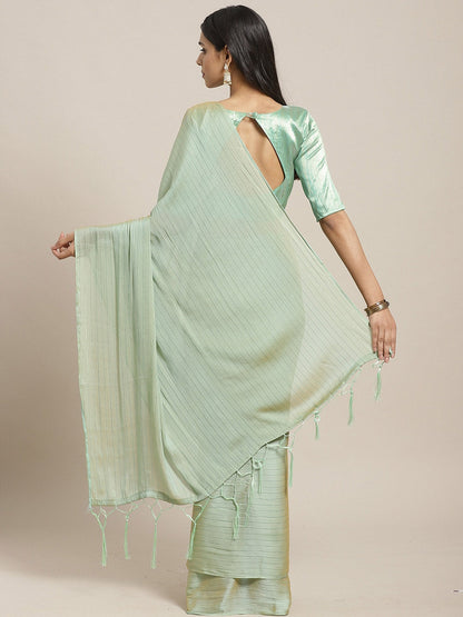 Saree Mall Women Olive Solid Saree