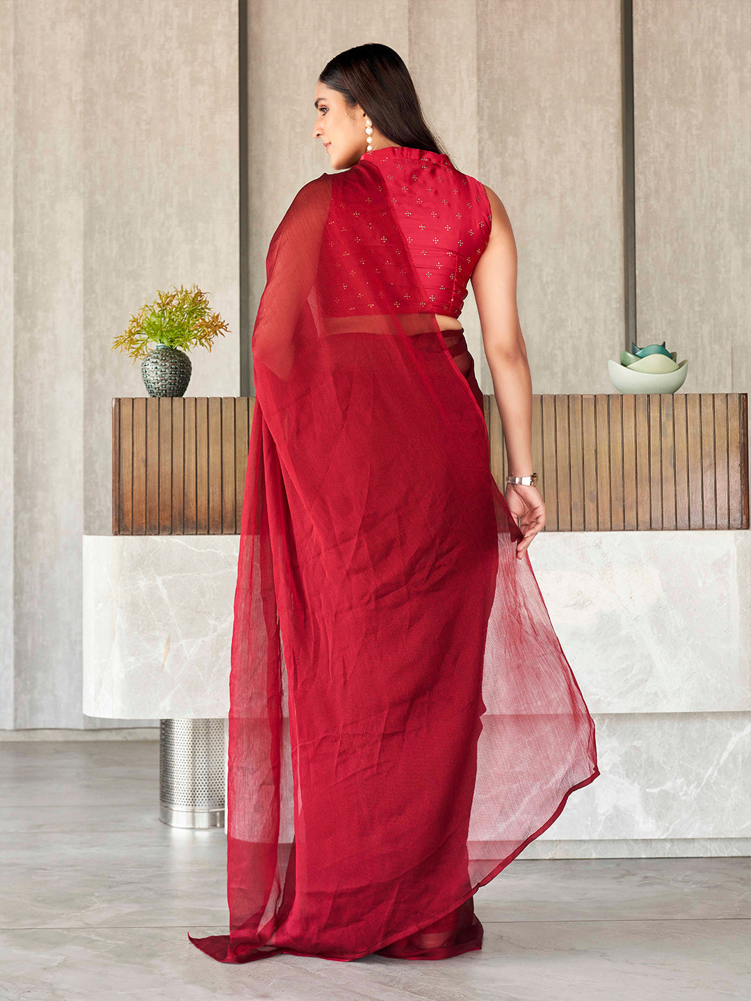 Tikhi Imli Polyester Ready to Wear Saree