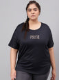 MKH Plus Size Typography Printed Relaxed Fit Dri-FIT T-shirt