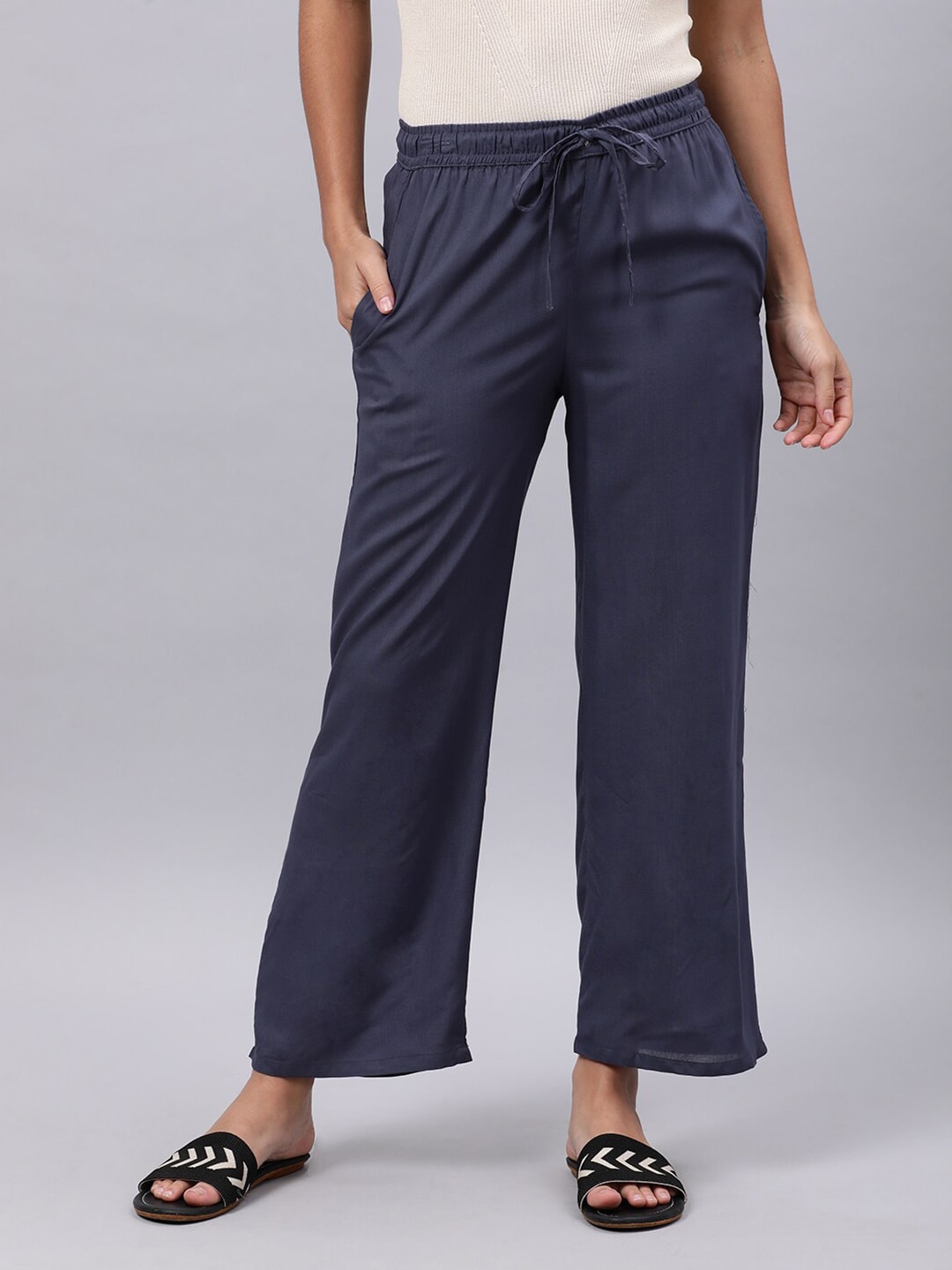 Souchii Grey Liva Ethnic Palazzos
