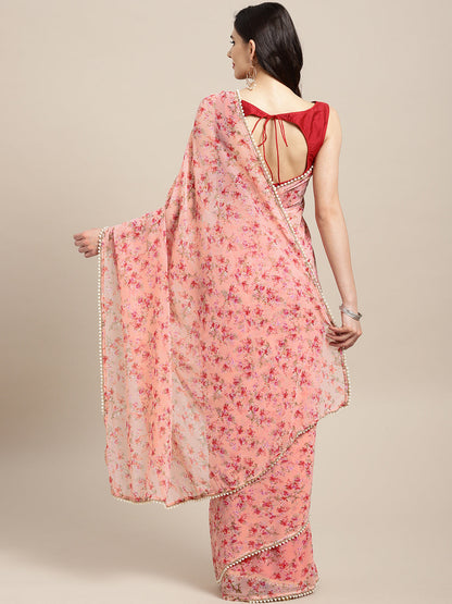 Tikhi Imli Pink Printed Saree