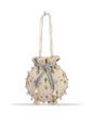 Masq Women Yellow & Grey Embellished Embroidered Potli Clutch