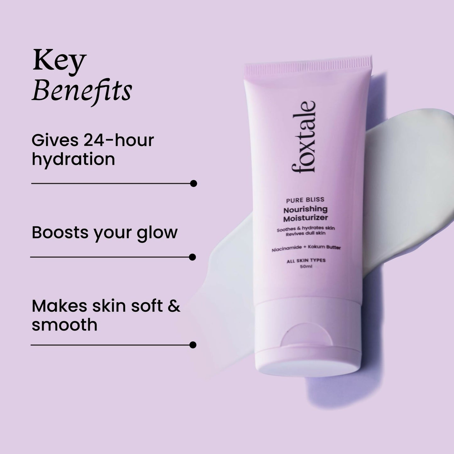 Foxtale Nourishing Face Moisturizer With Niacinamide For 24 Hr Hydration & Lightweight