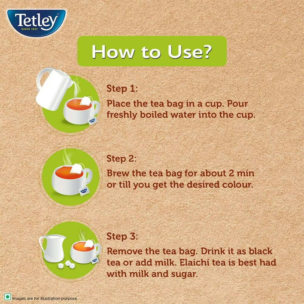 Tetley Elaichi Flavoured Chai - Black Tea, Every Sip Will Awaken Your Senses