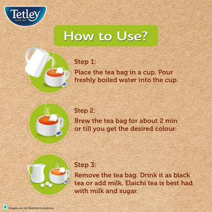 Tetley Elaichi Flavoured Chai - Black Tea, Every Sip Will Awaken Your Senses