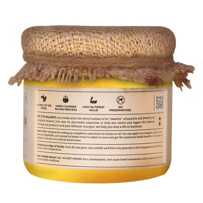 Jiva Ayurveda A2 Gir Desi Cow Ghee | Desi Gir Cow Ghee | Pure and Natural Ghee From A2 Cow Milk