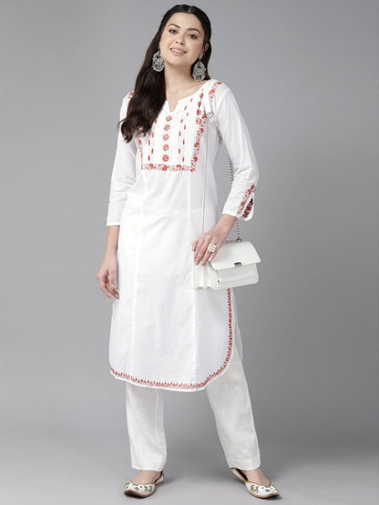 ADA Embroidered Chikankari Cotton Kurta