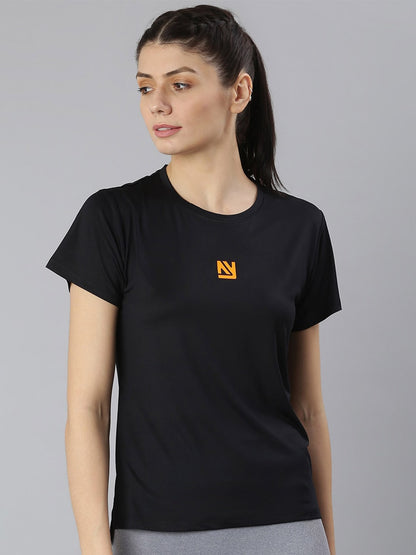 MKH Women Round Neck High Low Dri-FIT T-shirt