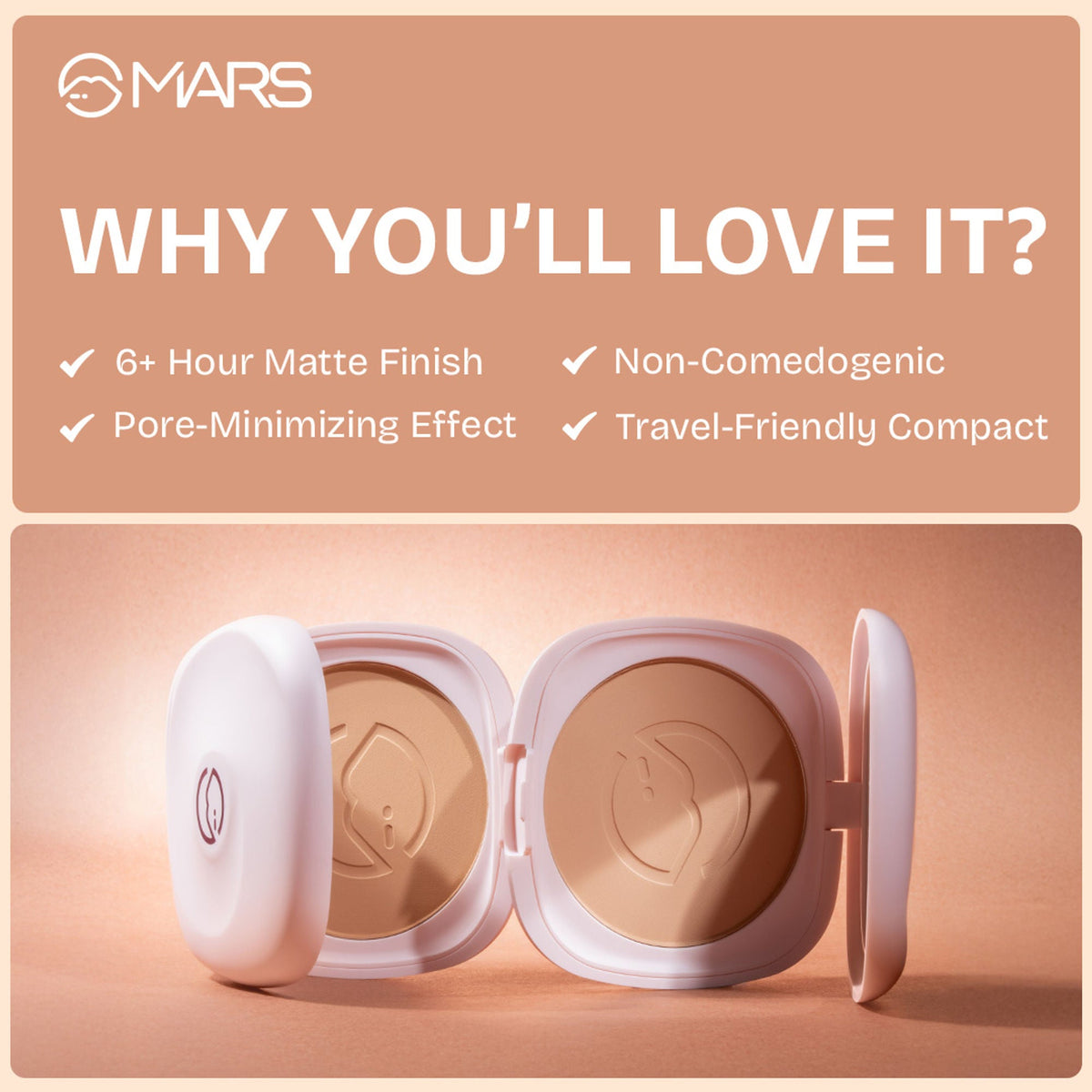 MARS Cosmetics Zero Oil Compact Powder - 05-Honey