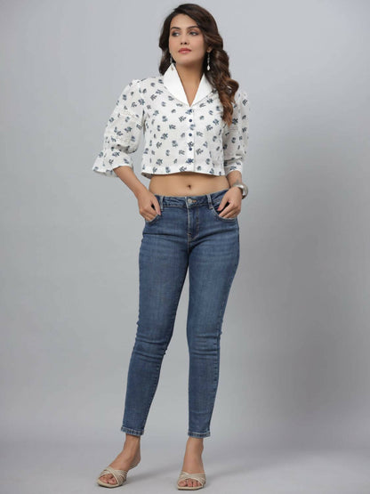 Juniper Women's White Printed Top