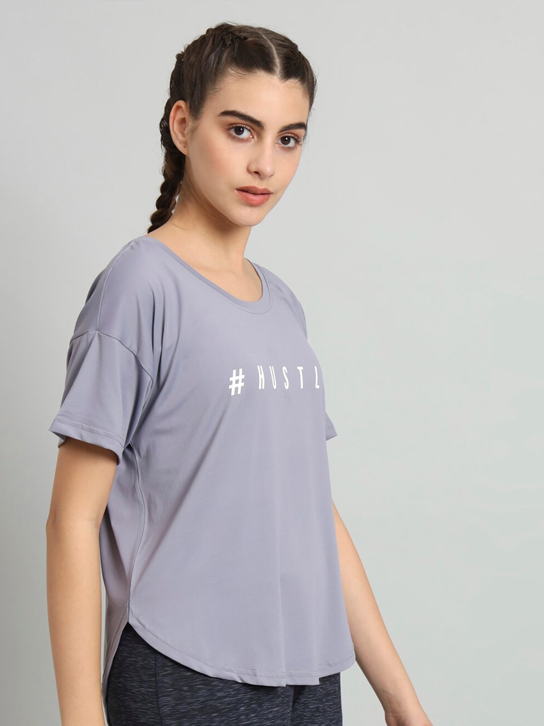 MKH Typography Printed Drop Shoulder Sleeves Dri-Fit Relaxed Fit T-shirt