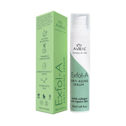 Aveil Exfol-A Anti Aging Face Serum - Renews & Repairs Skin Overnight