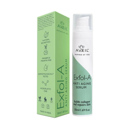 Aveil Exfol-A Anti Aging Face Serum - Renews & Repairs Skin Overnight