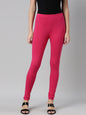 Souchii Magenta Pink Solid Churidar-Length Slim-Fit Leggings