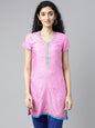 Souchii Pink Embroidered Pastels Kurta