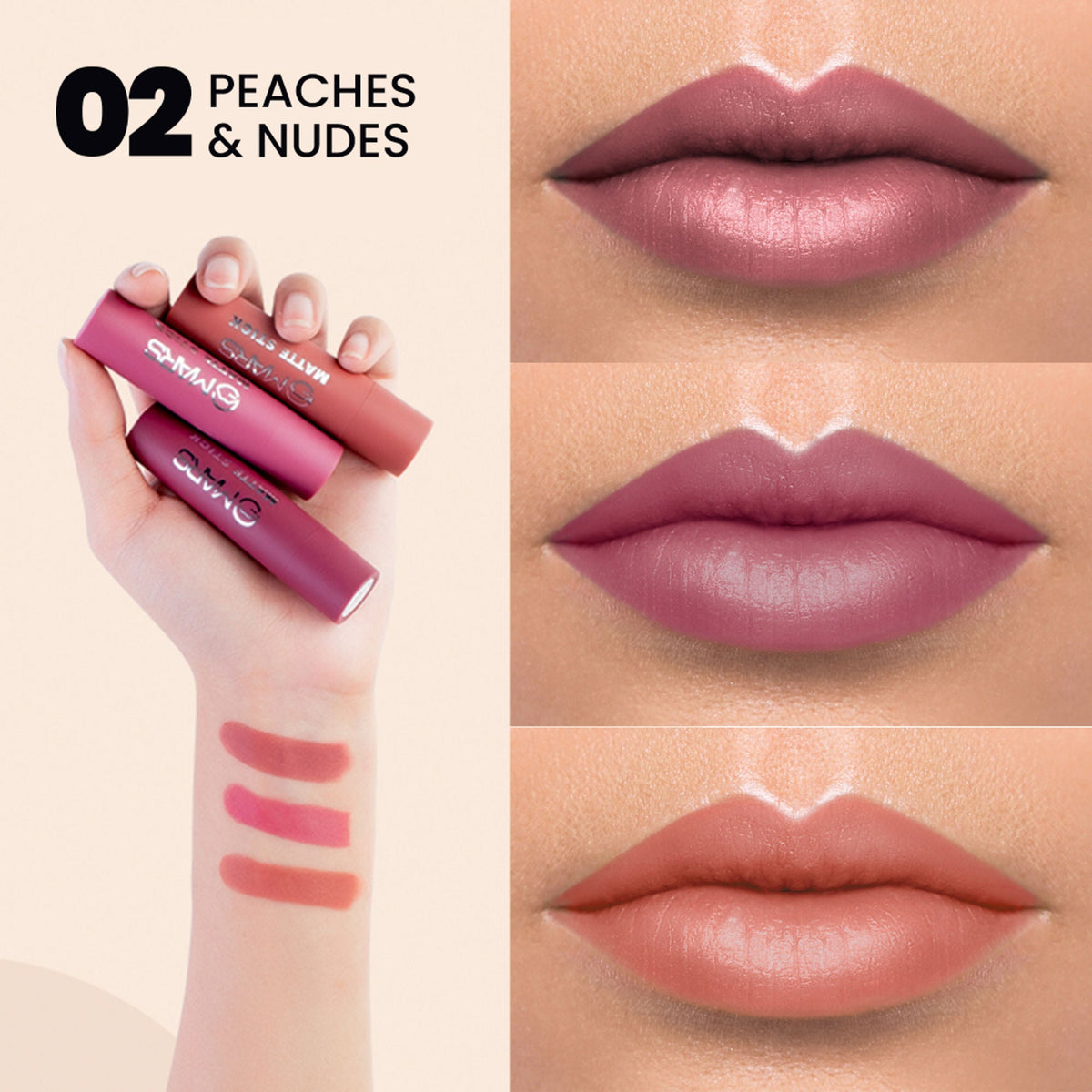 MARS Cosmetics Matte Lipsticks Box - 02 Peaches and Nudes