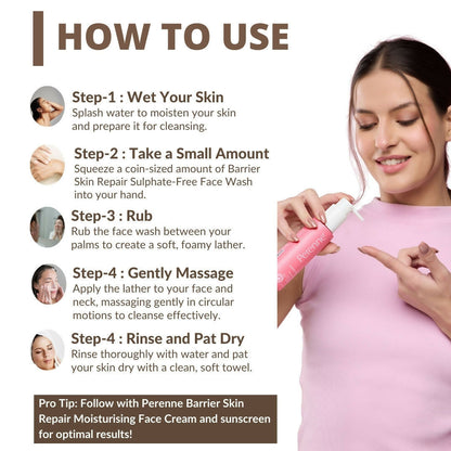 Perenne Sulphate Free Barrier Skin Repair Face Wash