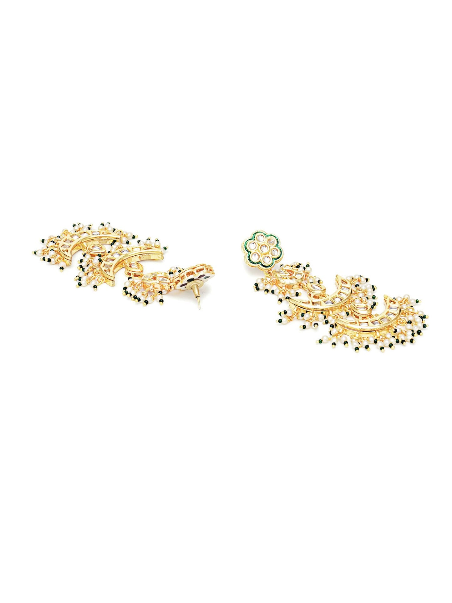 Kundan Earrings (Gold) - Ruby Raang